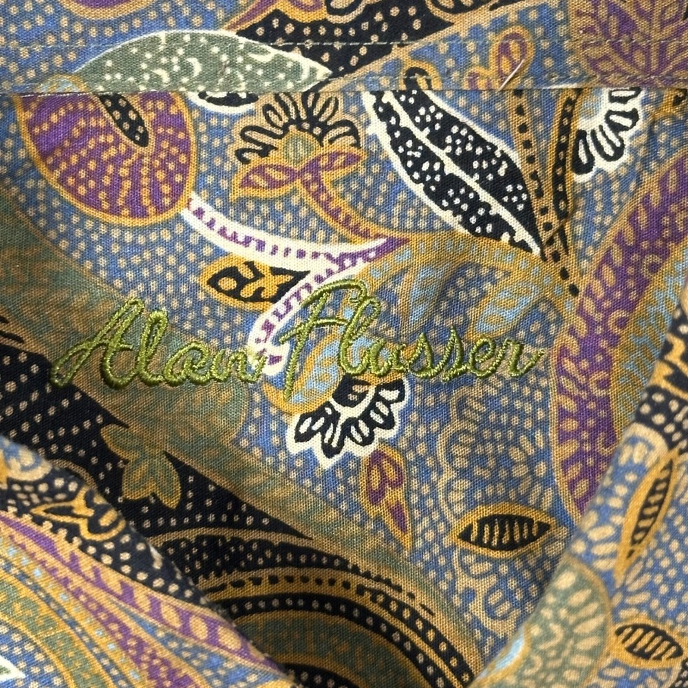 Alan Flasser Paisley Shirt Men Large Multicolor Long Sleeve Cotton Button Up - Picture 4 of 13